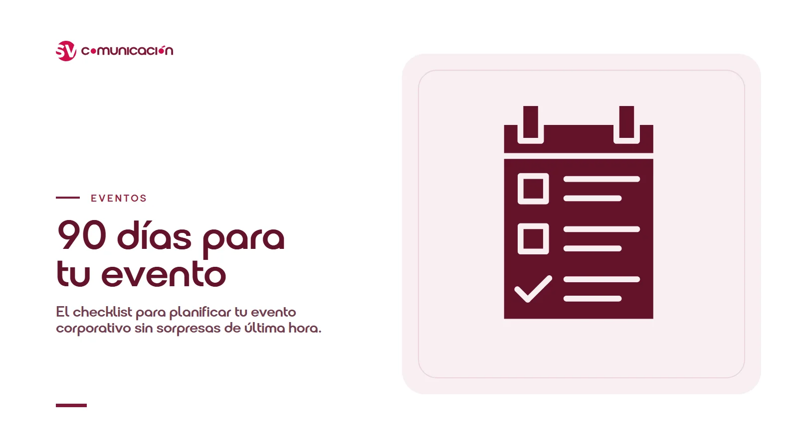Checklist de planificación de un evento corporativo con tareas organizadas por fases