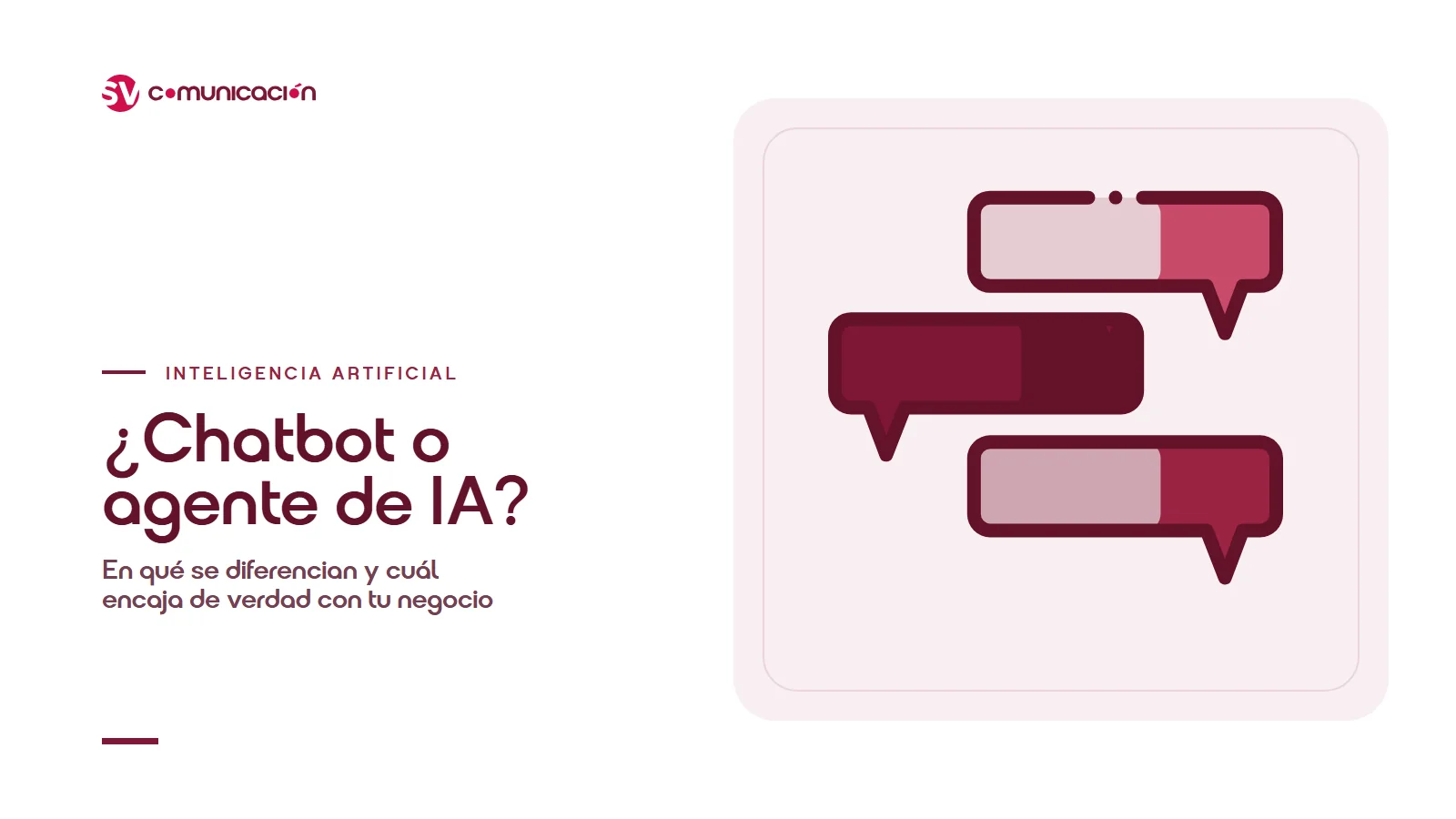Globos de conversación que ilustran la diferencia entre chatbot y agente de IA